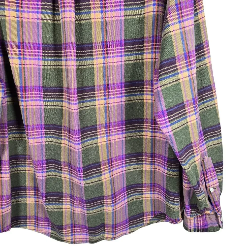 Ralph Lauren Shirt Mens XXL Green Plaid Button Up Flannel Cotton Classic Fit - Picture 11 of 12